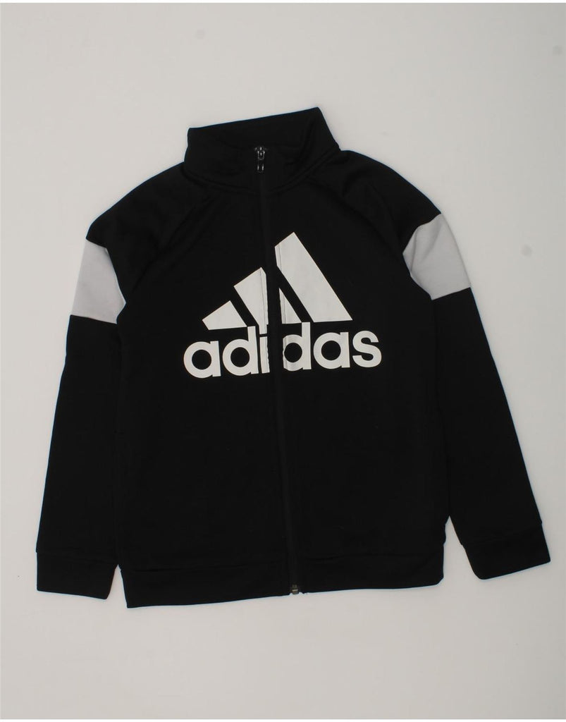 ADIDAS Girls Graphic Tracksuit Top Jacket 9-10 Years Black Colourblock | Vintage Adidas | Thrift | Second-Hand Adidas | Used Clothing | Messina Hembry 