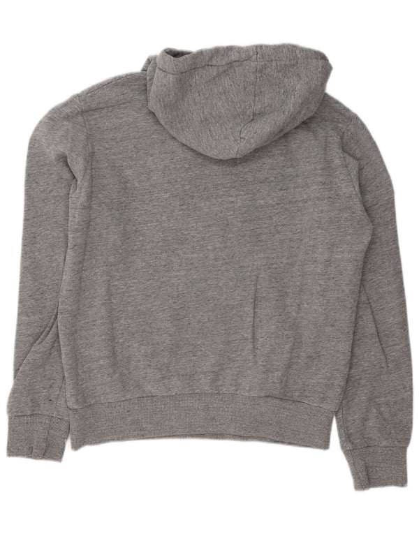 Superdry Mens Graphic Hoodie Jumper Medium Grey Flecked Cotton