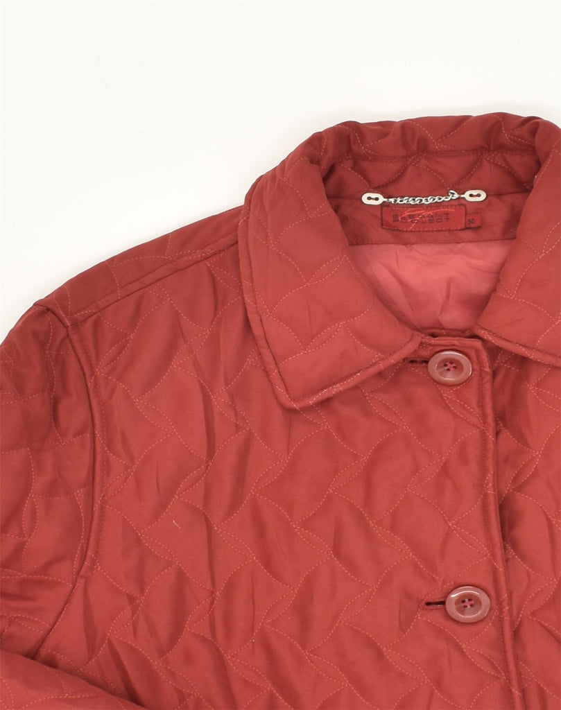 ELEGANT PROJECT Womens Quilted Jacket IT 50 XL Red Polyester | Vintage Elegant Project | Thrift | Second-Hand Elegant Project | Used Clothing | Messina Hembry 