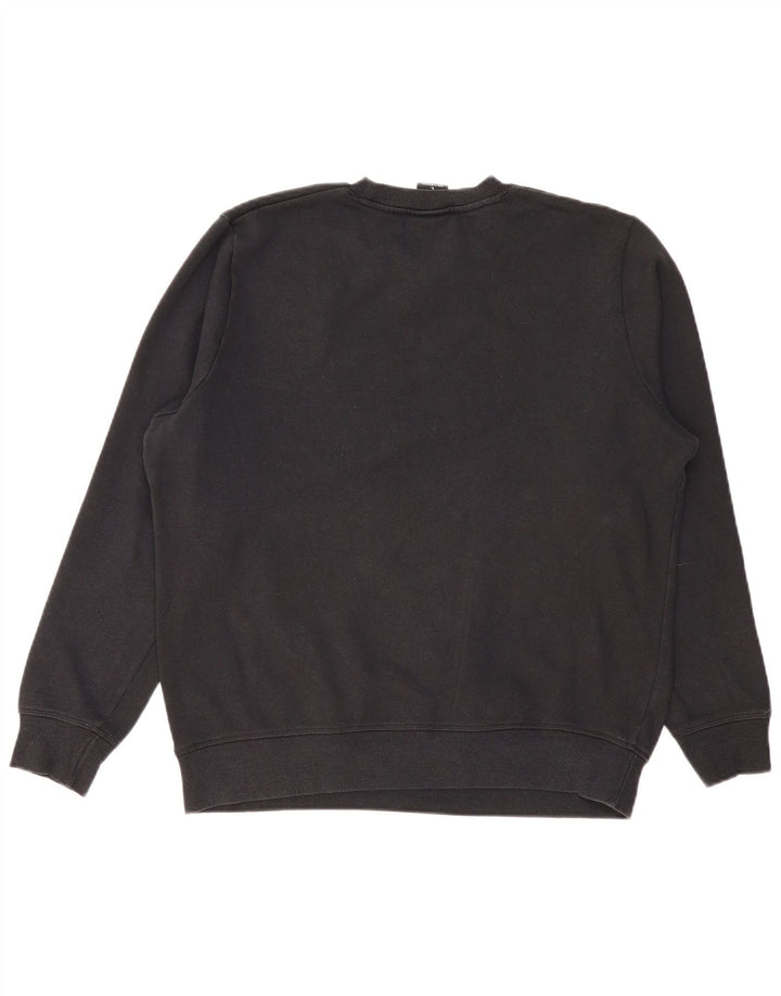 NEW BALANCE Womens Graphic Sweatshirt Jumper UK 16 Large Black Cotton