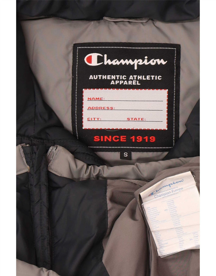 Champion Mens Oversized Padded Jacket UK 10 Small Grey Colourblock