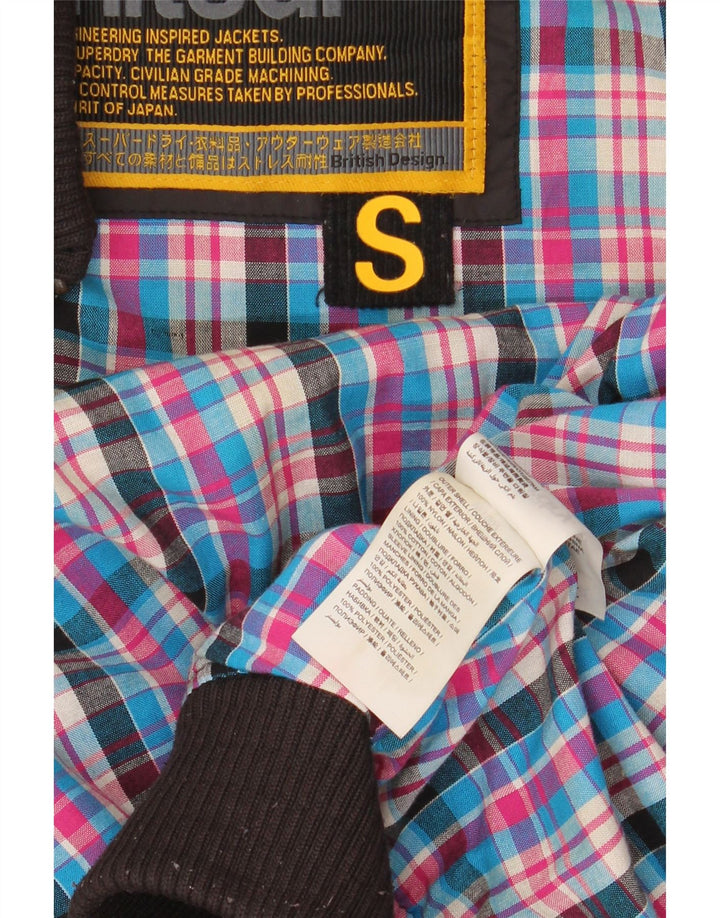 Superdry Womens Quilted Utility Jacket UK 10 Small Black Nylon