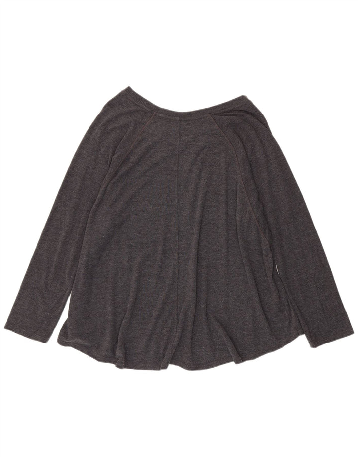 Tommy Hilfiger Womens Top Long Sleeve UK 20 2XL Grey Polyester
