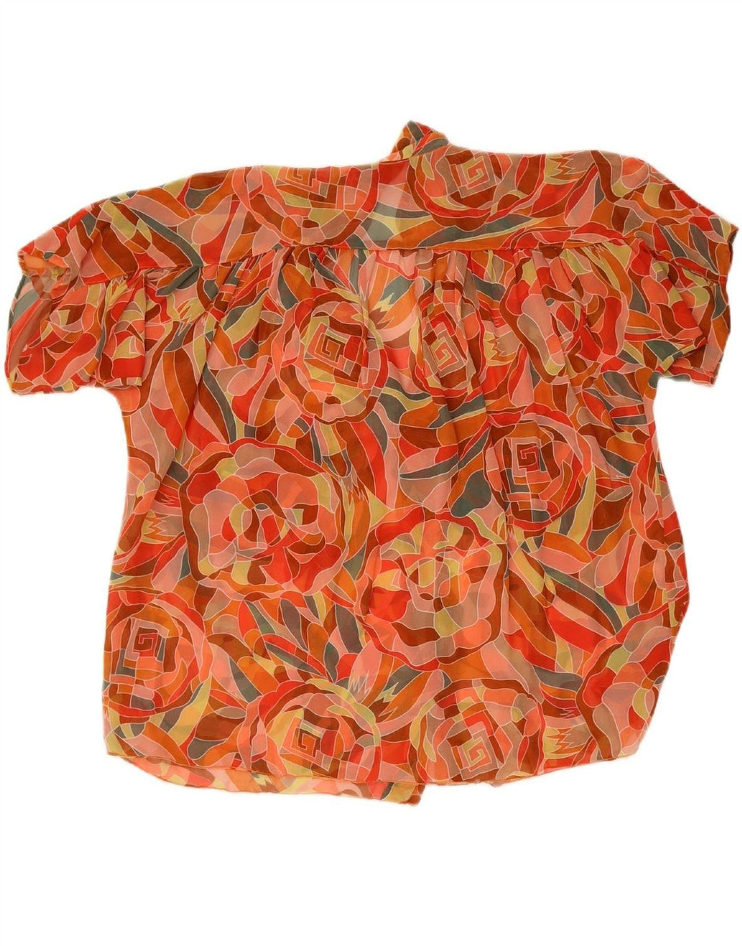 Womens Abstract Pattern Short Sleeve Shirt Blouse UK 20 2XL