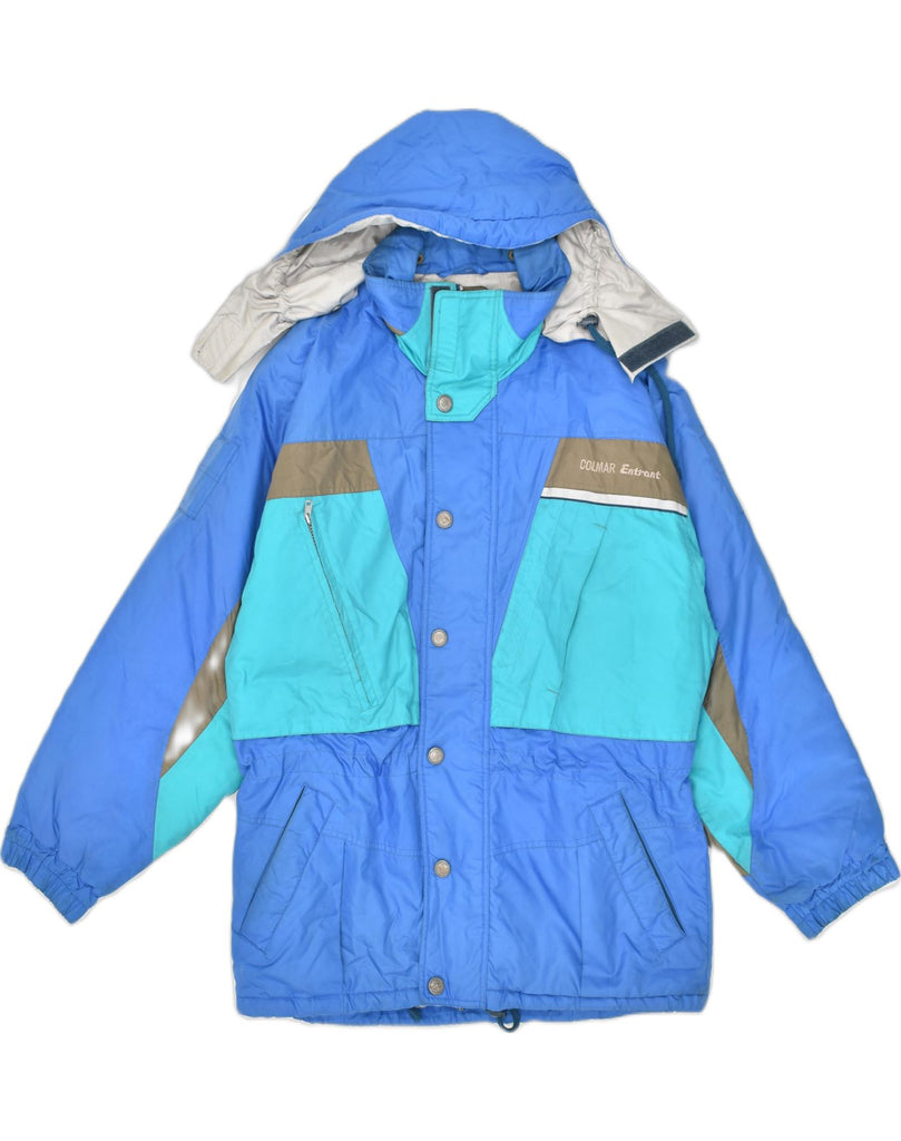 COLMAR Mens Hooded Windbreaker Jacket IT 48 Medium Blue Colourblock | Vintage Colmar | Thrift | Second-Hand Colmar | Used Clothing | Messina Hembry 