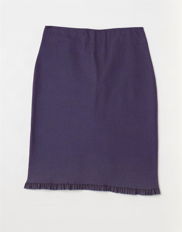 Vintage Womens Straight Skirt UK 12 Medium W30 Purple Viscose