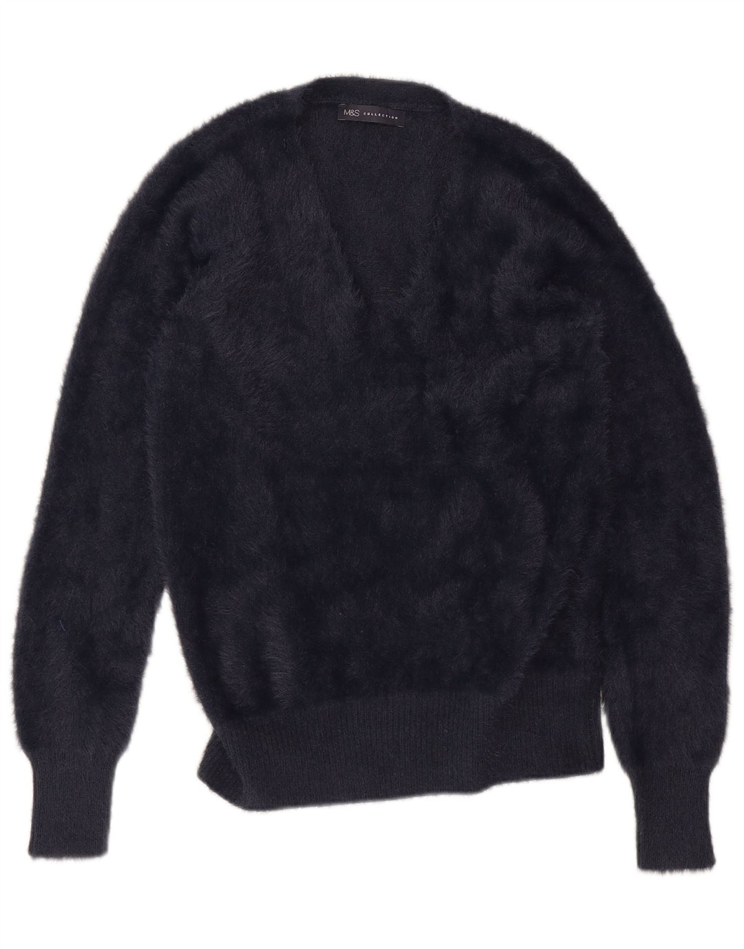 Marks & Spencer Womens V-Neck Jumper Sweater UK 14 Medium Navy Blue
