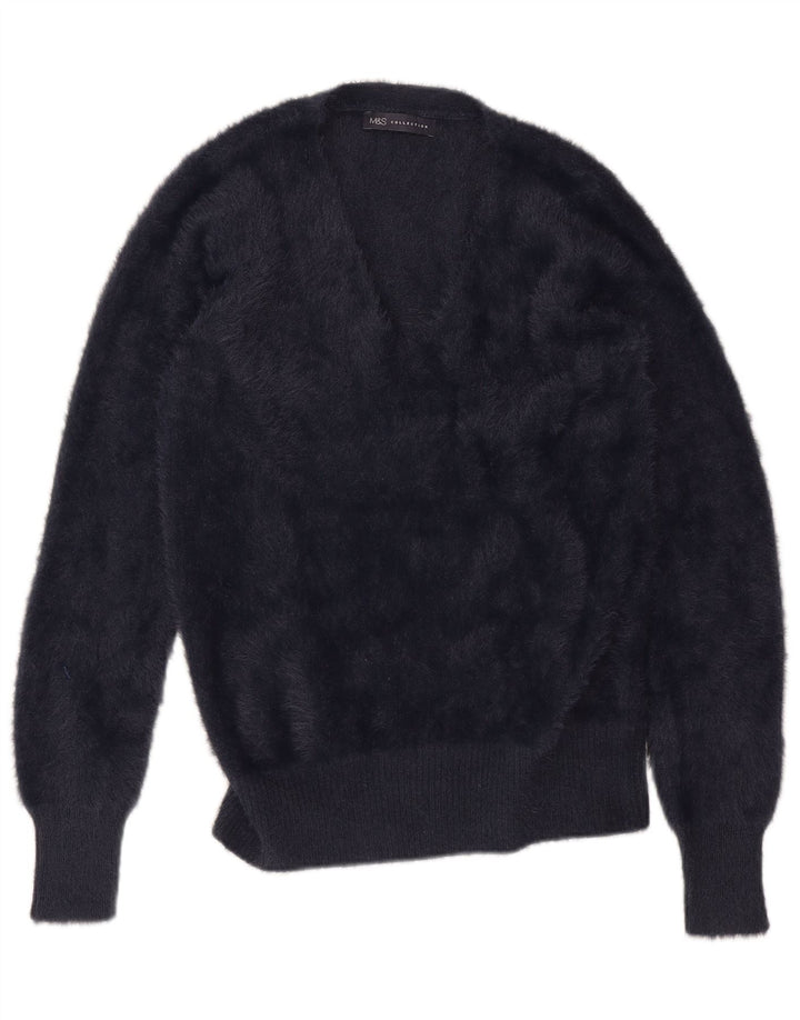 Marks & Spencer Womens V-Neck Jumper Sweater UK 14 Medium Navy Blue