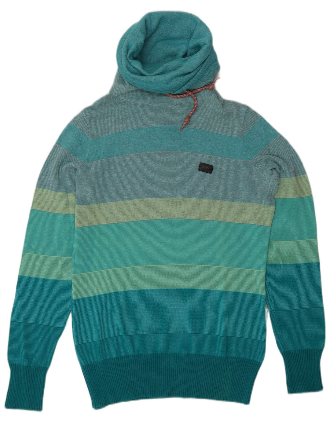 Kappa Mens Roll Neck Jumper Sweater Medium Blue Striped Cotton
