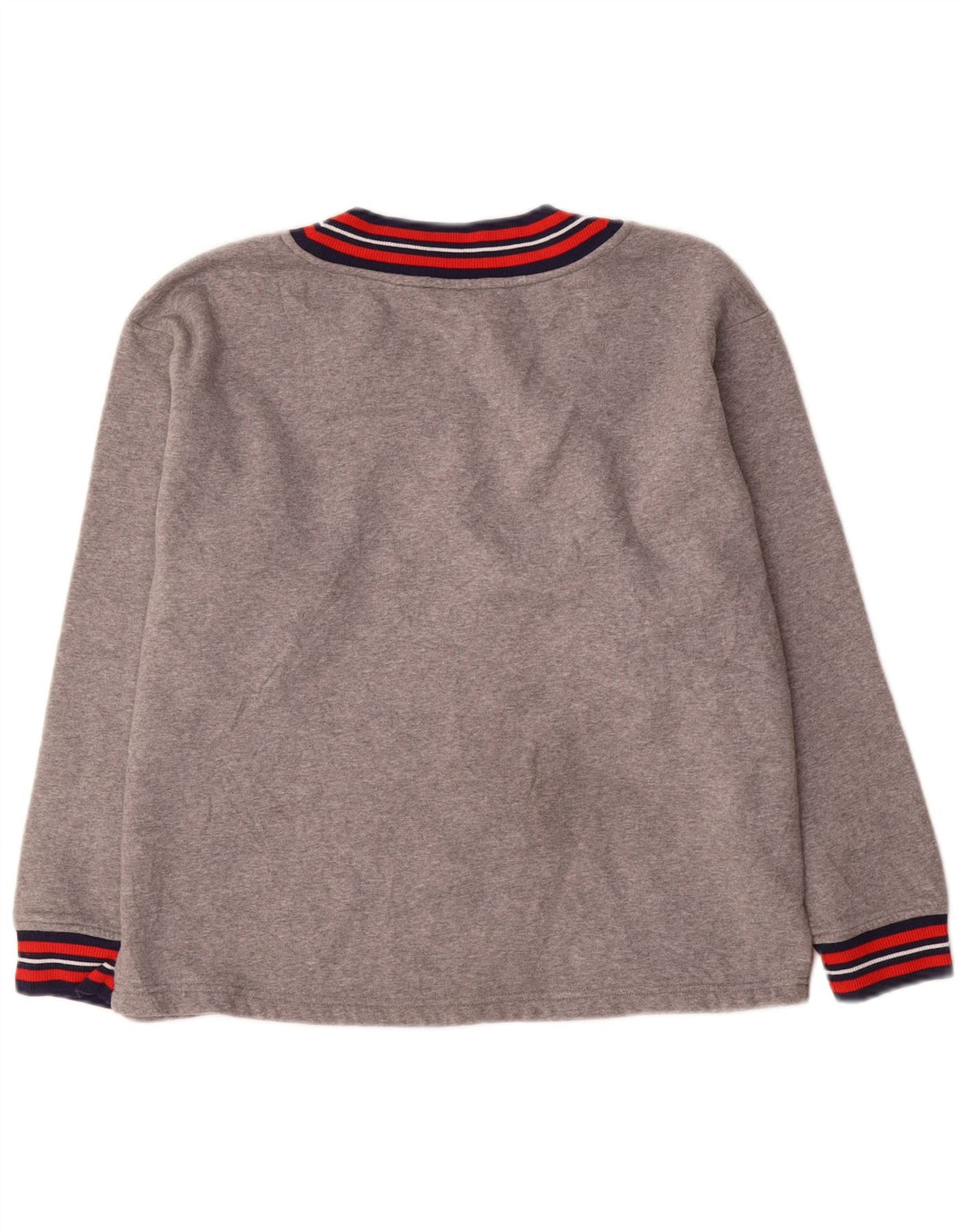 Fila Womens Graphic Sweatshirt Jumper UK 14 Large Grey Colourblock