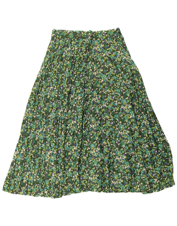 Vintage Womens A-Line Skirt IT 42 Medium Green Floral