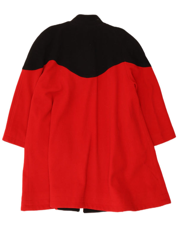 W Les Femmes Womens Oversized Princess Coat UK 10 Small Red Colourblock