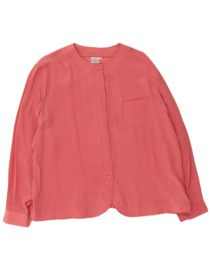 Andrea Mare Womens Oversized Shirt Blouse UK 14 Medium Pink Silk