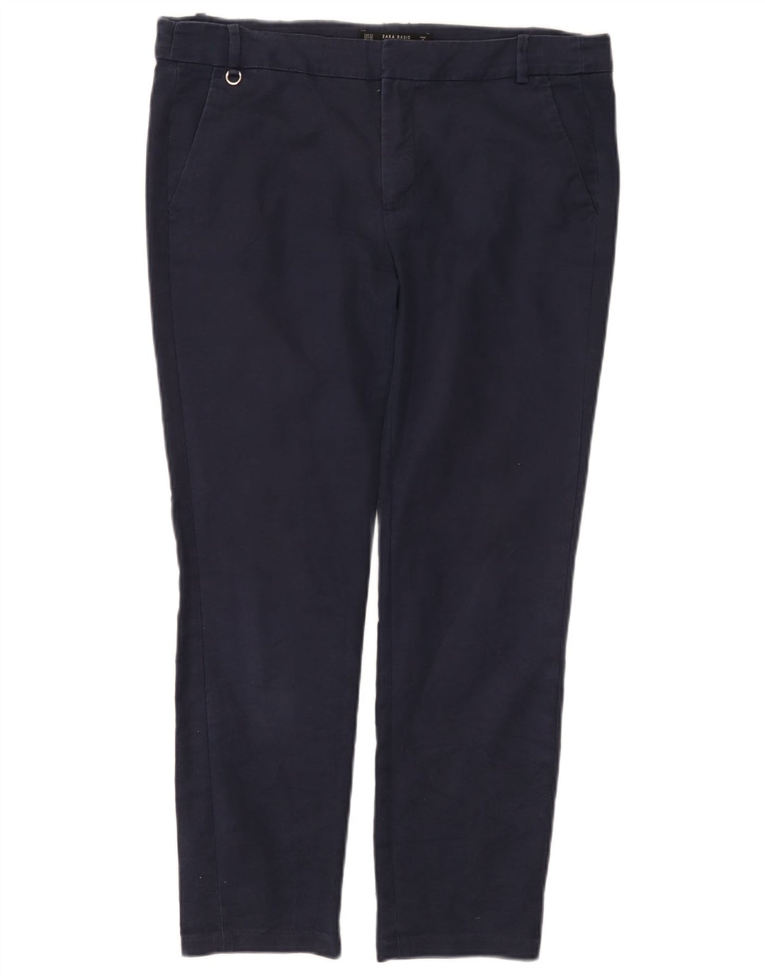 Zara Womens Slim Chino Trousers EU 40 Medium W30 L26 Navy Blue