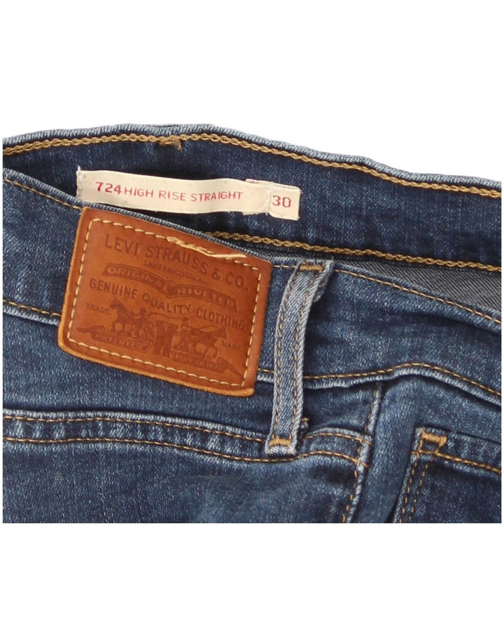 Levi's Womens 724 High Rise Straight Jeans W30 L30 Blue