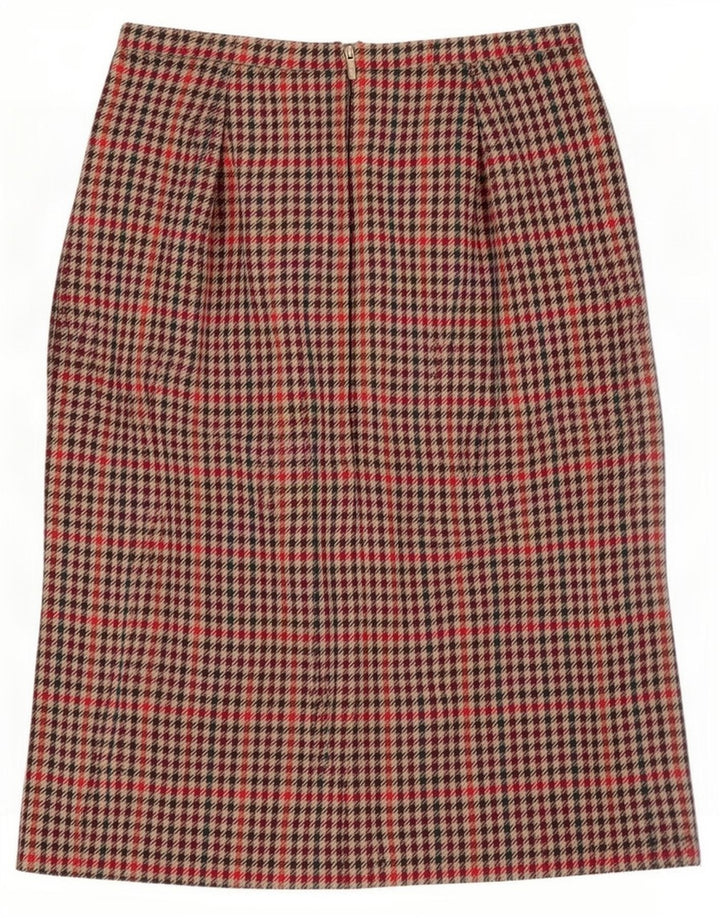 Vintage Womens Straight Skirt W32 Large Multicoloured Houndstooth