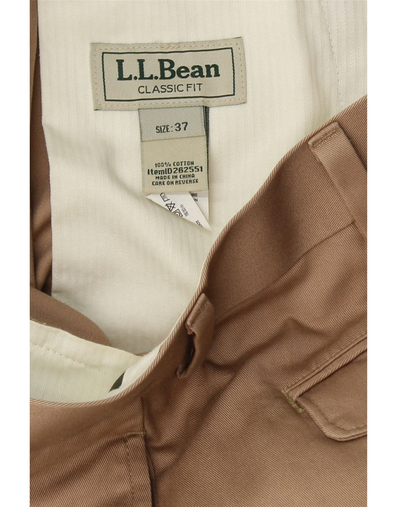 L.L.BEAN Mens Classic Fit Straight Suit Trousers  W37 L38 Beige Cotton Vintage L.L.Bean and Second-Hand L.L.Bean from Messina Hembry 