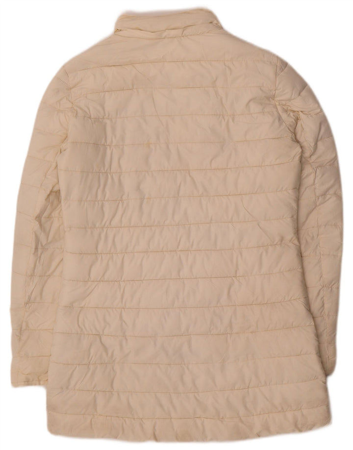 Zara Womens Padded Coat UK 10 Small Off White Polyester