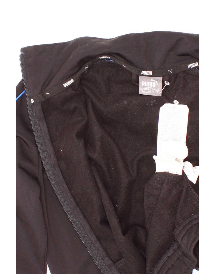 Puma Boys Graphic Tracksuit Top Jacket 7-8 Years Black Polyester