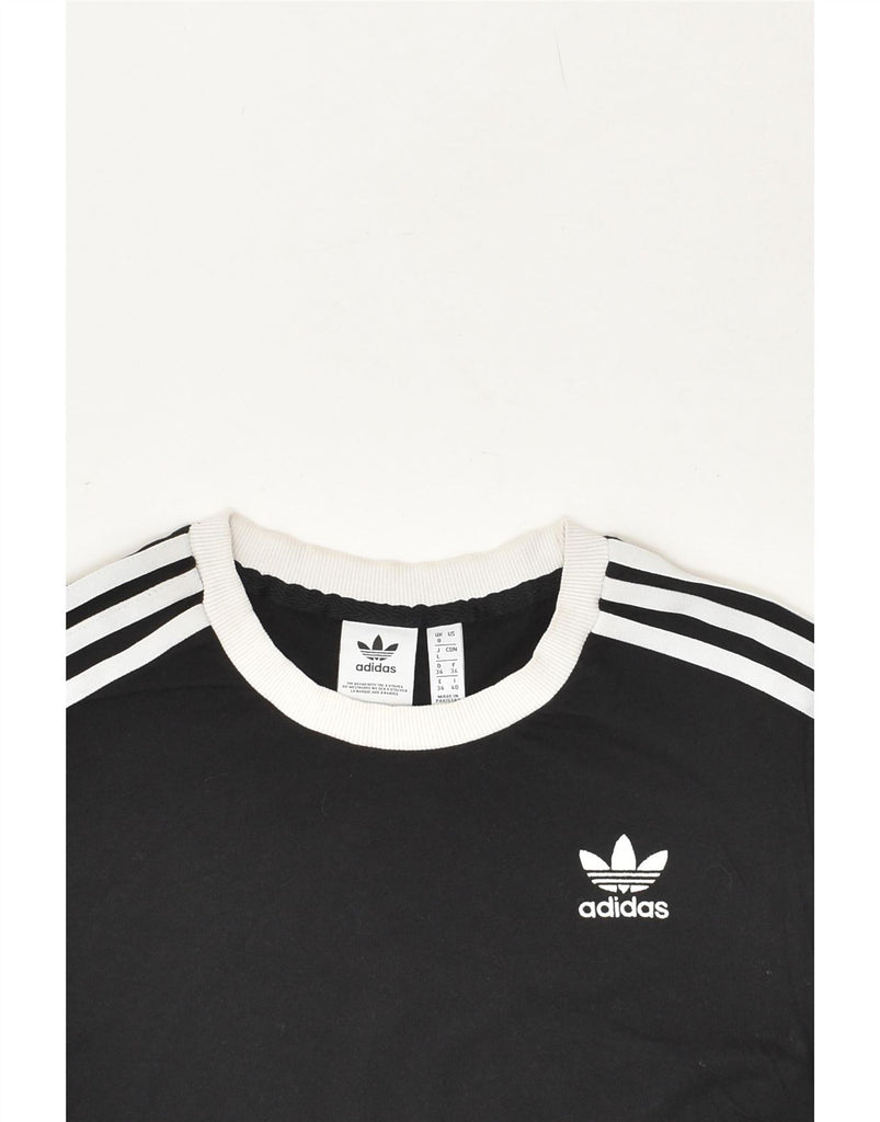 ADIDAS Womens T-Shirt Top UK 8 Small Black Cotton Vintage Adidas and Second-Hand Adidas from Messina Hembry 