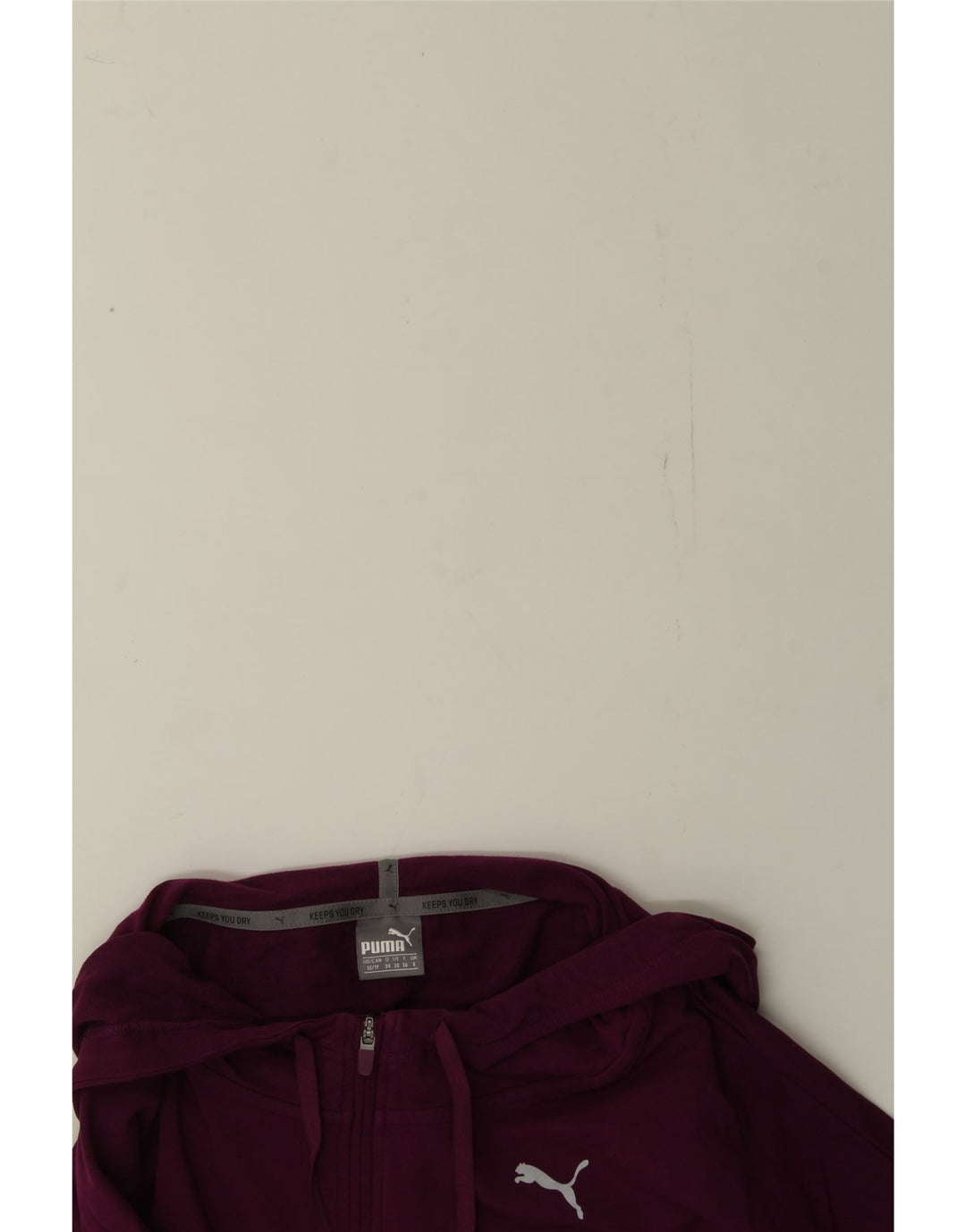 PUMA Womens Oversized Zip Neck Hoodie Jumper UK 8 Small Purple Polyester Vintage Puma and Second-Hand Puma from Messina Hembry 