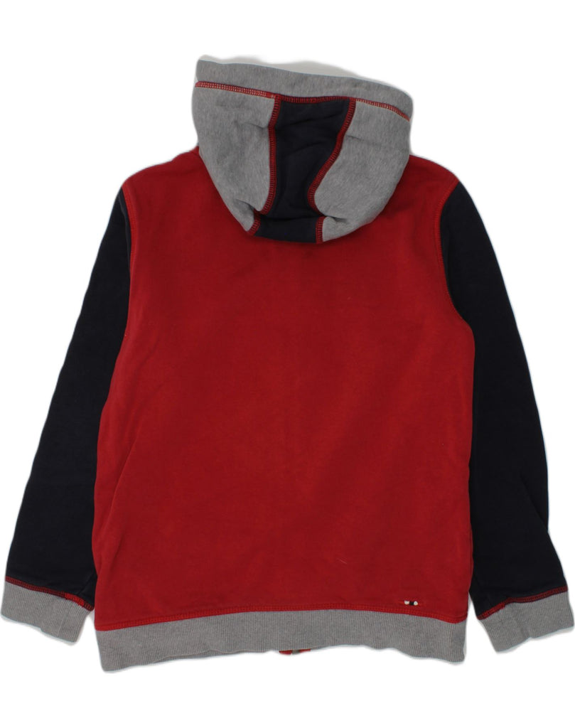 NAPAPIJRI Boys Zip Hoodie Sweater 9-10 Years Red Colourblock Cotton | Vintage Napapijri | Thrift | Second-Hand Napapijri | Used Clothing | Messina Hembry 