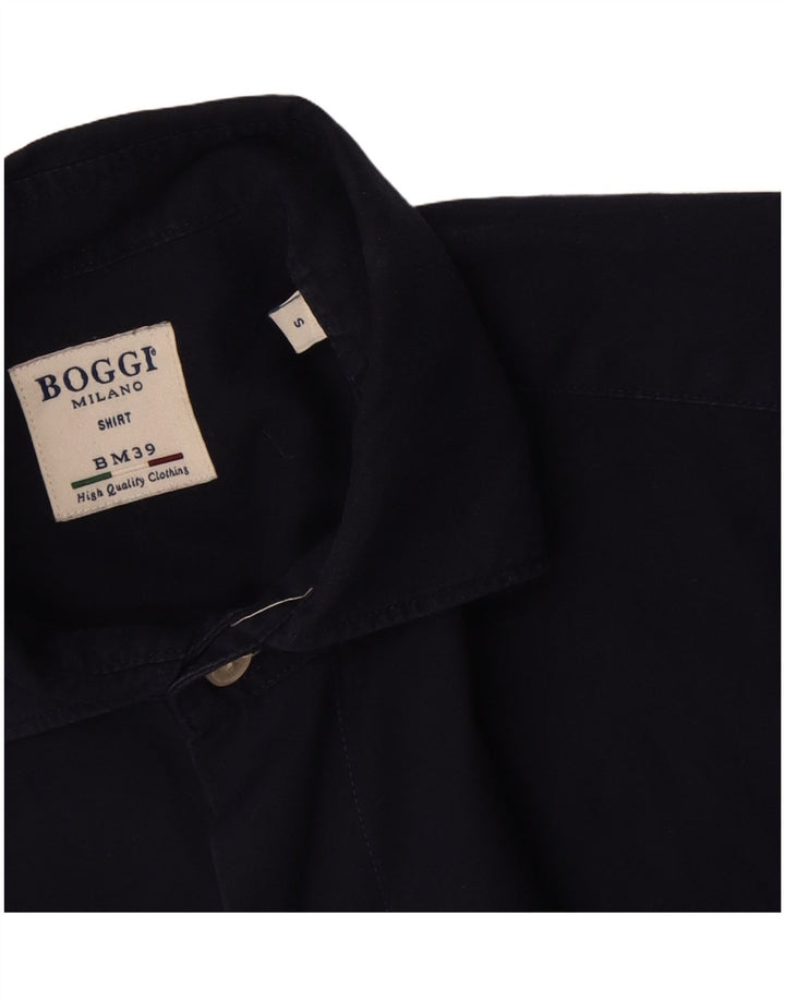 Boggi Mens Shirt Small Navy Blue Cotton