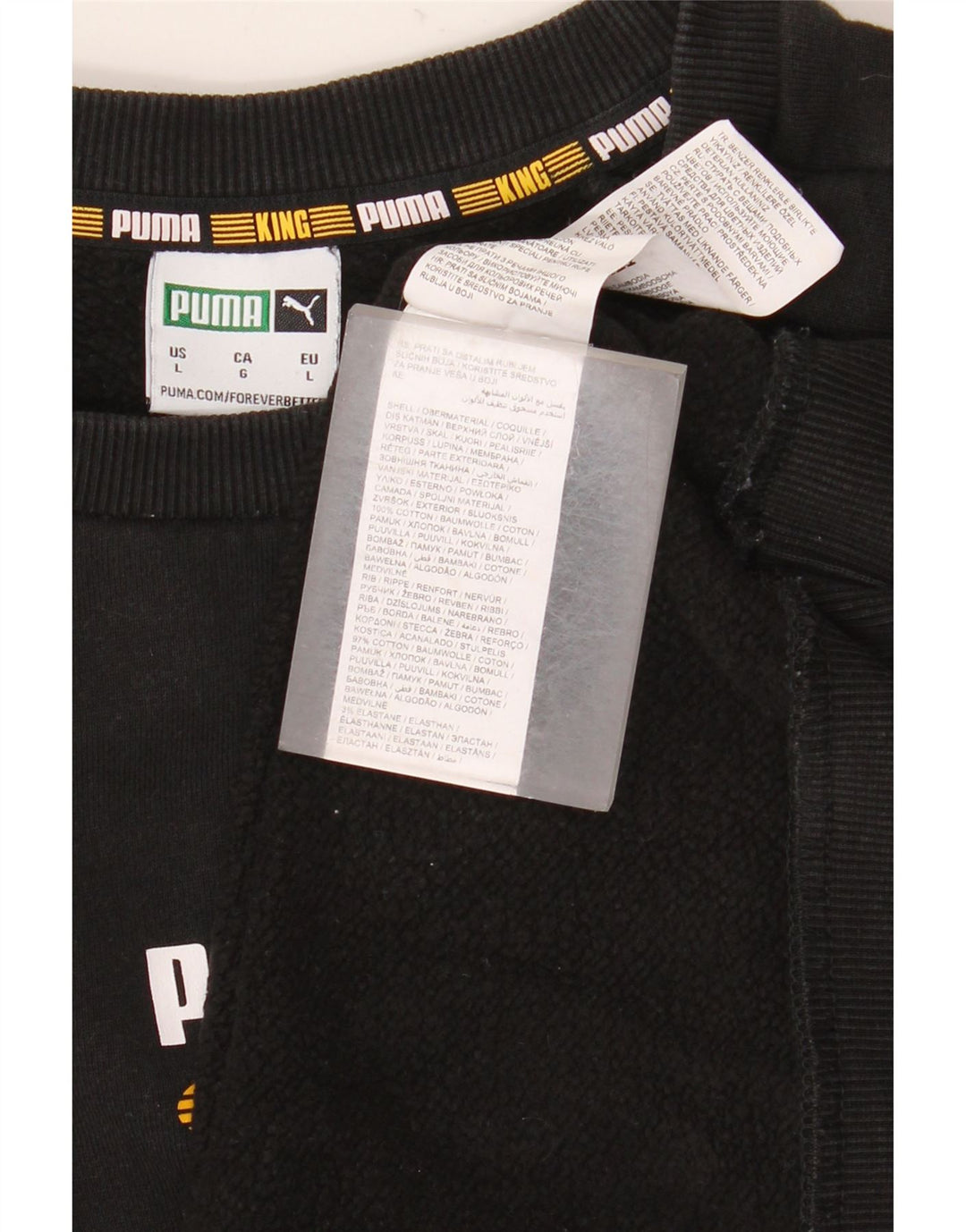 Puma Mens Graphic Sweatshirt Jumper Large Black Cotton