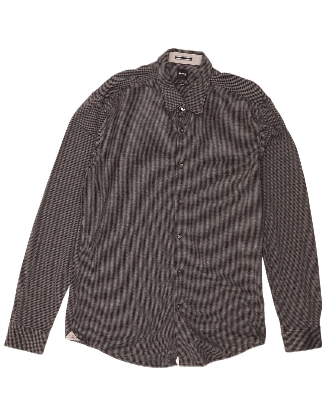 Hugo Boss Mens Slim Fit Shirt 2XL Black Houndstooth