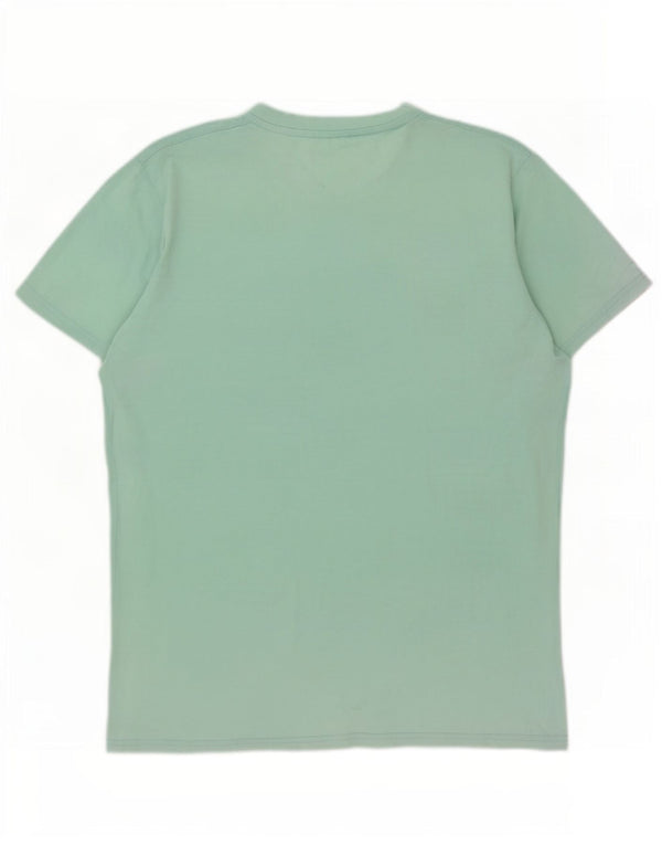 Jack & Jones Mens Graphic T-Shirt Top 2XL Turquoise Cotton
