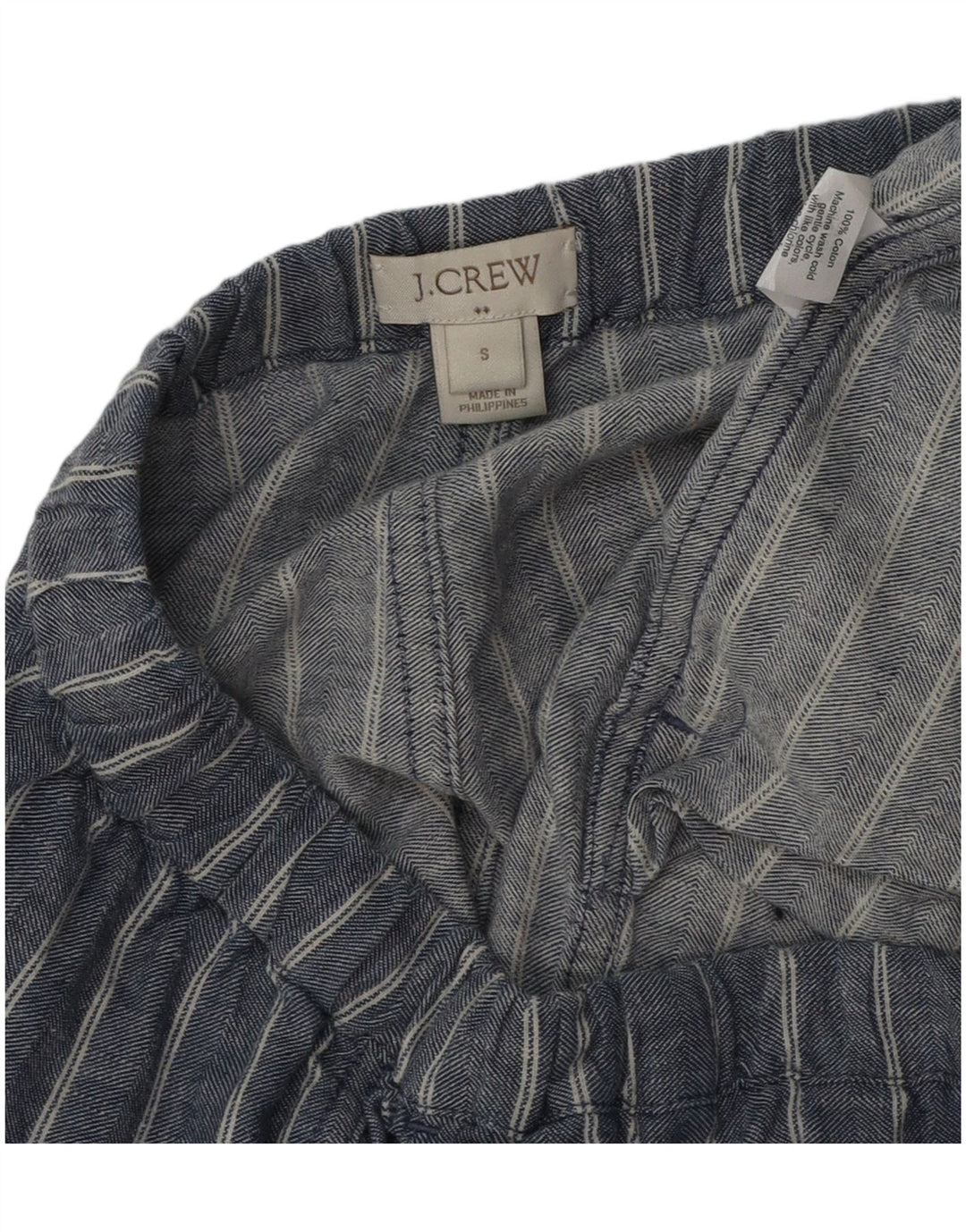 J. CREW Womens Casual Shorts Small W34  Blue Striped Cotton