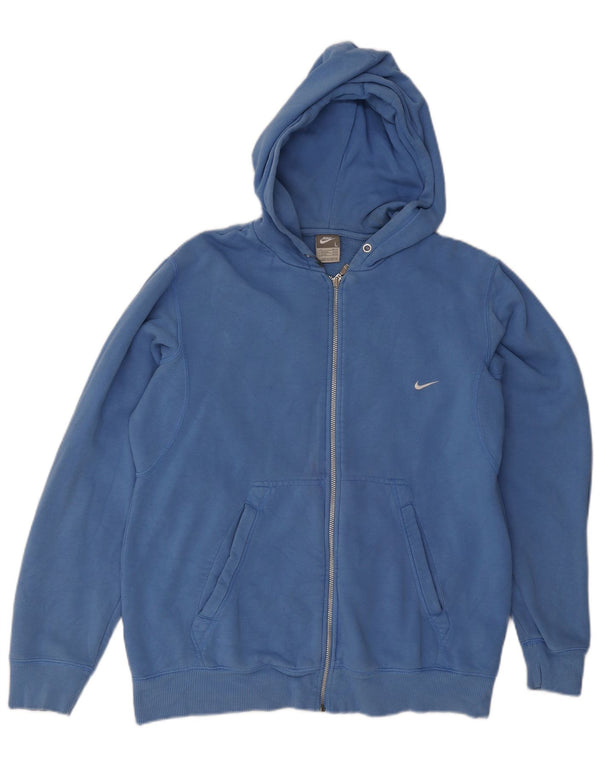 Nike Mens Zip Hoodie Sweater UK 42/44 Large Blue