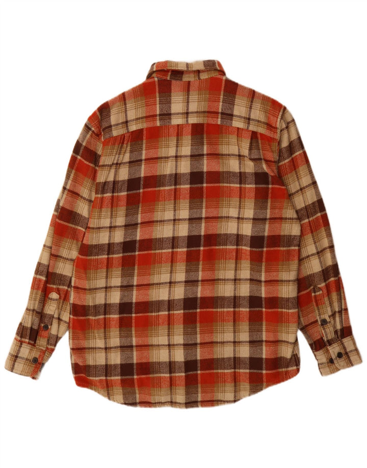 Timberland Mens Flannel Shirt Medium Beige Check Cotton