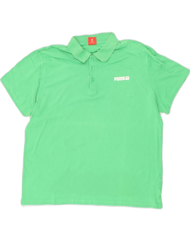 PUMA Mens Polo Shirt XL Green | Vintage Puma | Thrift | Second-Hand Puma | Used Clothing | Messina Hembry 