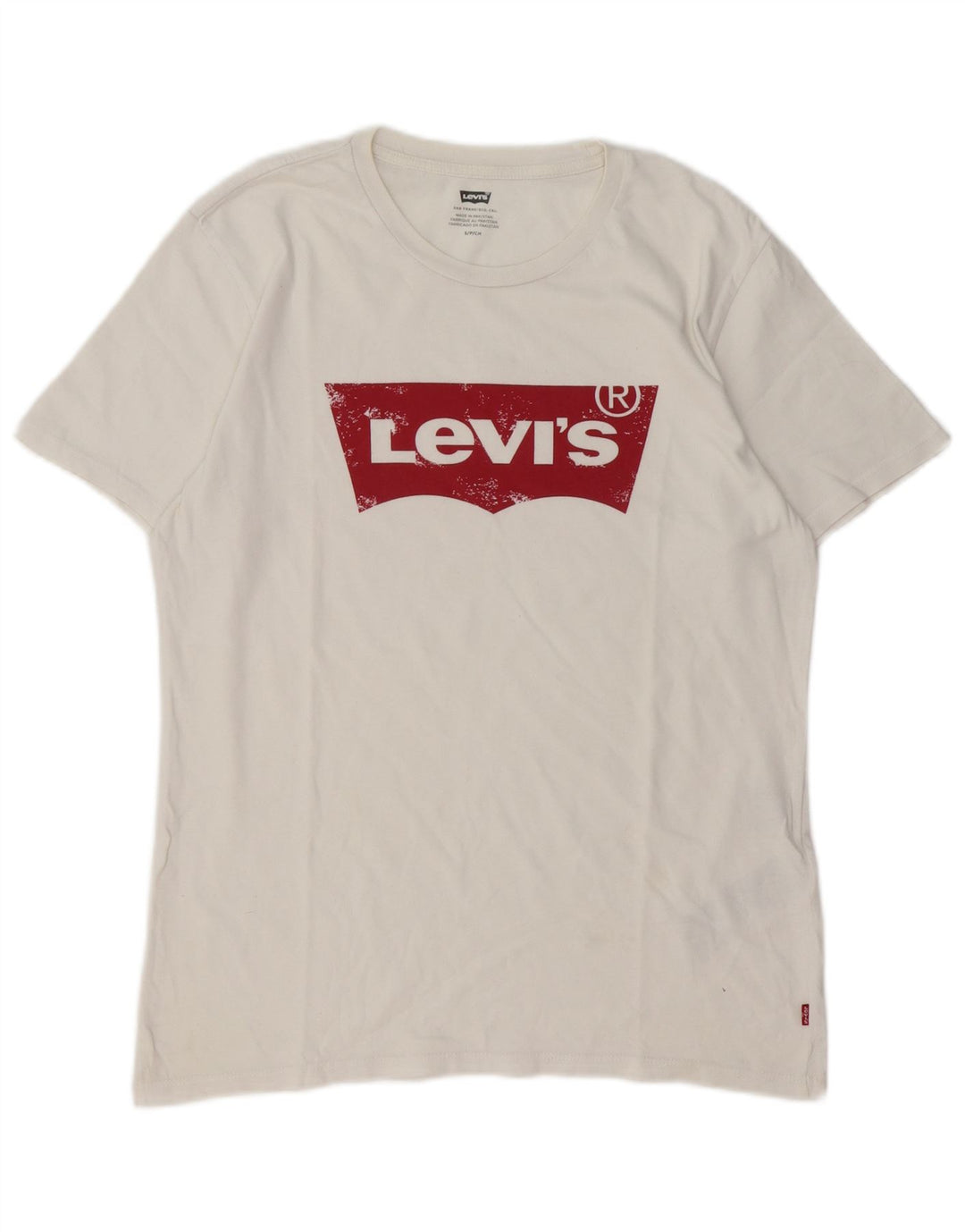 LEVI'S Mens Graphic T-Shirt Top Small White Cotton