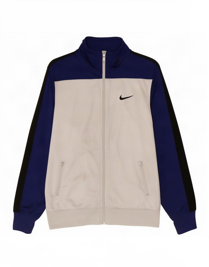 Nike Womens Tracksuit Top Jacket UK 18 XL White Colourblock Polyester