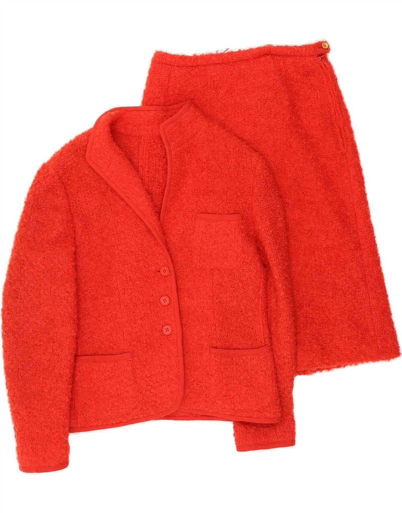 VINTAGE Womens 2 Piece Skirt Set EU 42 Large W28 L24 Red Wool Vintage Vintage and Second-Hand Vintage from Messina Hembry 