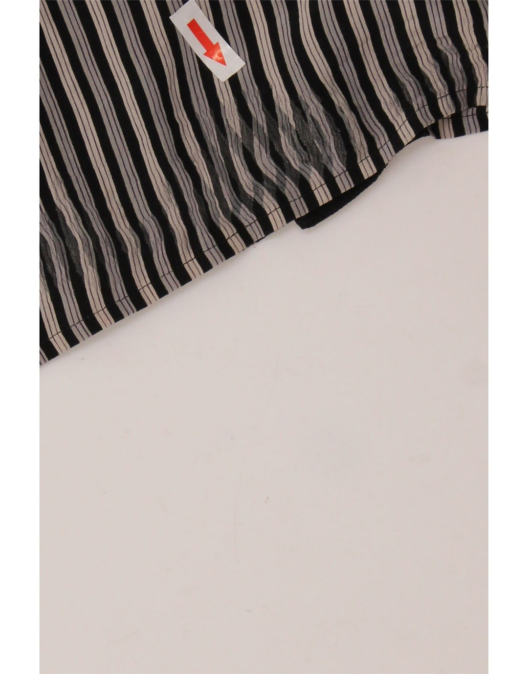 MESSORI Mens Short Sleeve Shirt Small Black Striped Silk