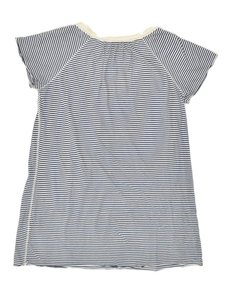 RALPH LAUREN Womens T-Shirt Top UK 16 Large Grey Striped | Vintage Ralph Lauren | Thrift | Second-Hand Ralph Lauren | Used Clothing | Messina Hembry 