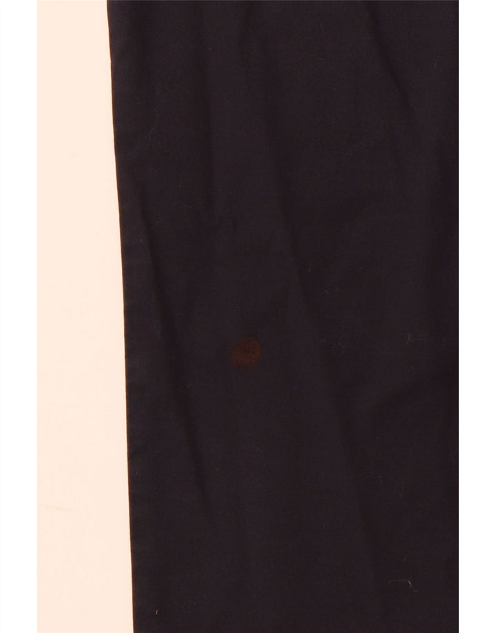 ARMANI Womens Magnolia Straight Casual Trousers W31 L28 Navy Blue Cotton
