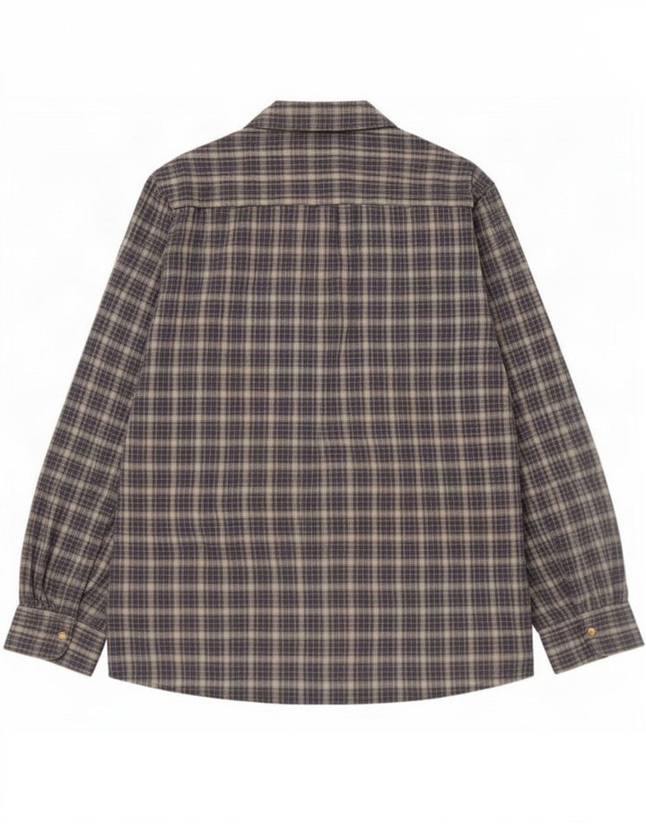 Rohan Mens Flannel Shirt Small Navy Blue Plaid Cotton