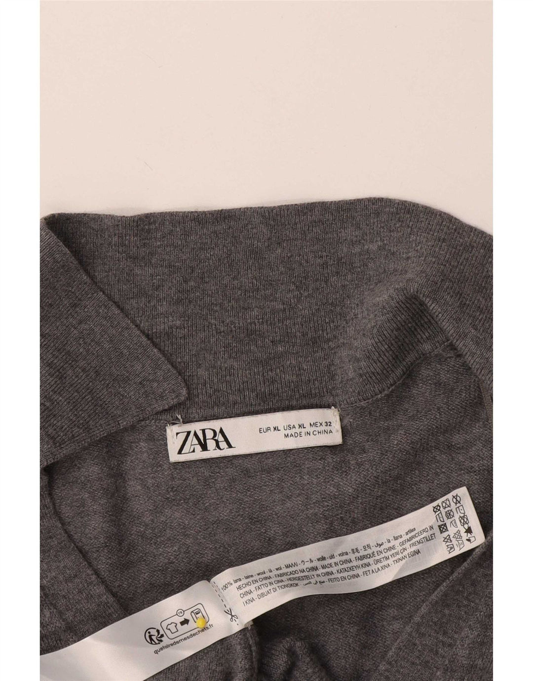 Zara Womens Cardigan Sweater UK 18 XL Grey Wool
