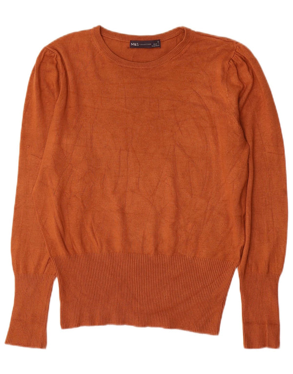 Marks & Spencer Womens Boat Neck Jumper Sweater UK 12 Medium Brown