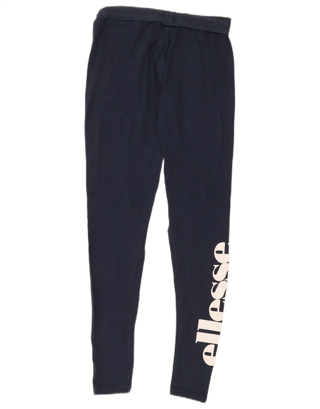 Ellesse Womens Graphic Leggings UK 10 Small Navy Blue Cotton