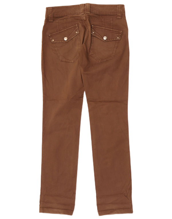 Massimo Dutti Womens Slim Chino Trousers EU 38 Small W28 L33 Brown Cotton