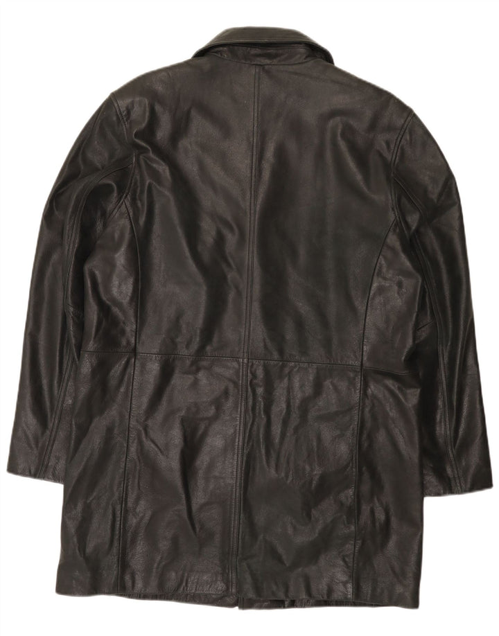 Buffalo Mens Leather Coat UK 38 Medium Black