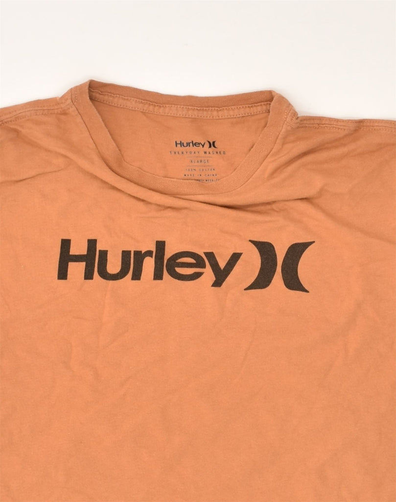 HURLEY Womens Graphic T-Shirt Top UK 18 XL Brown Cotton | Vintage Hurley | Thrift | Second-Hand Hurley | Used Clothing | Messina Hembry 