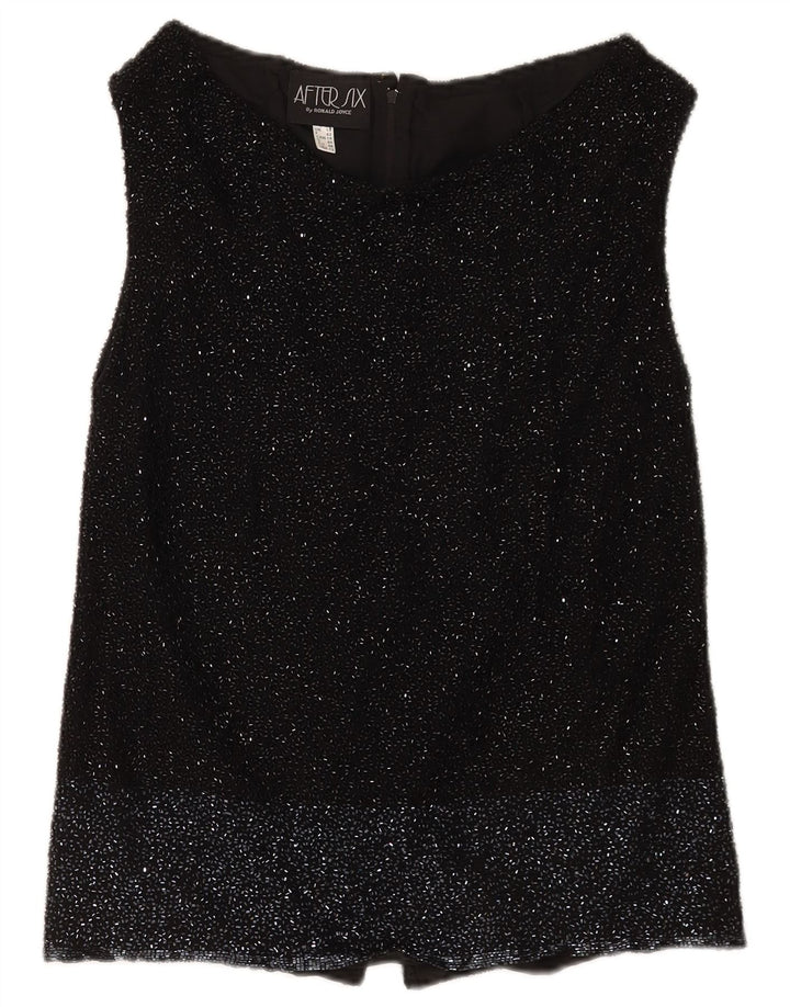 Ronald Joyce Womens Sleeveless Blouse Top UK 14 Medium Black