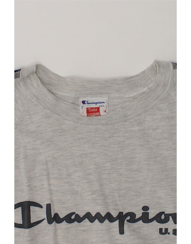 CHAMPION Boys Graphic T-Shirt Top 11-12 Years Large  Grey | Vintage Champion | Thrift | Second-Hand Champion | Used Clothing | Messina Hembry 