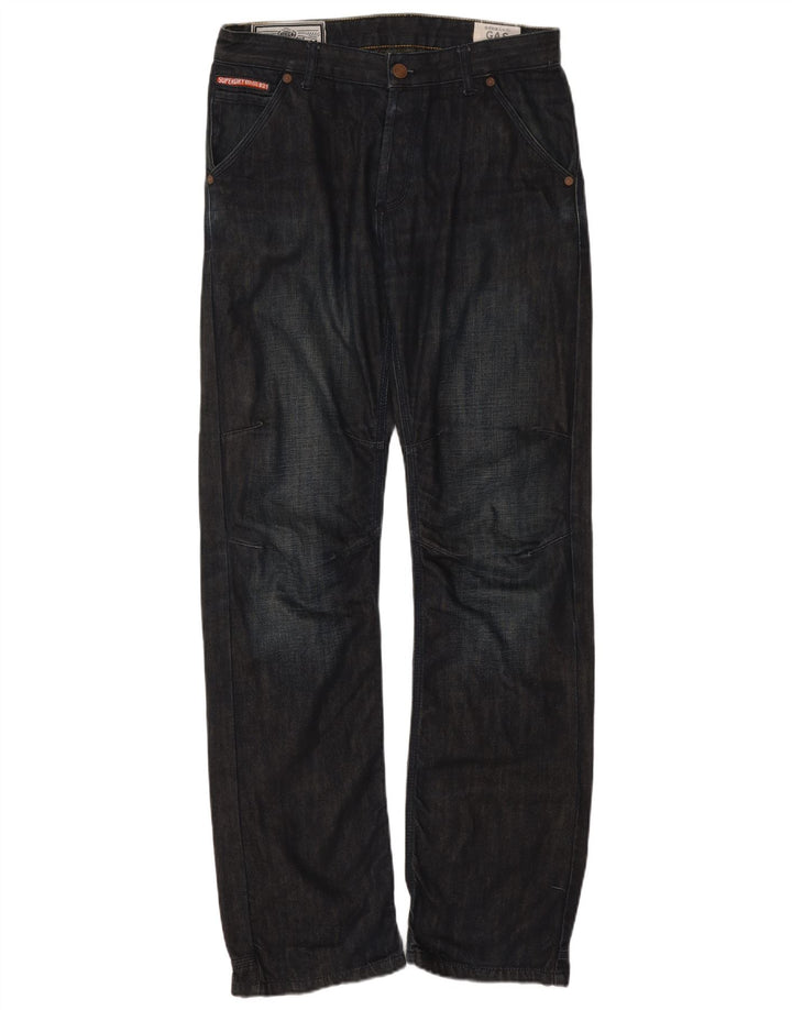 Superdry Mens Straight Jeans W34 L34 Navy Blue Cotton